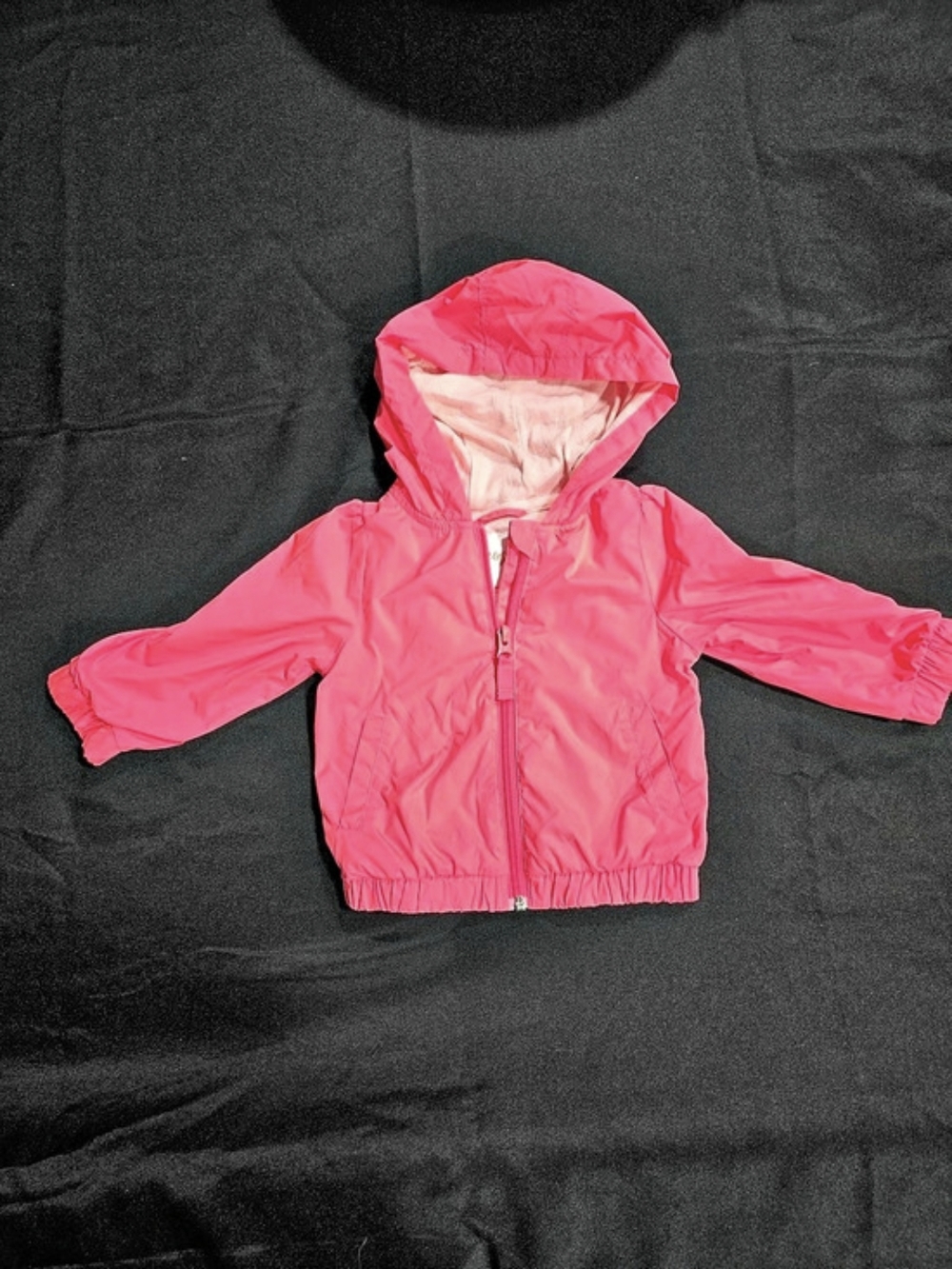 Cat & Jack Pink Flower Packable Hooded Windbreaker Jacket Baby 12M